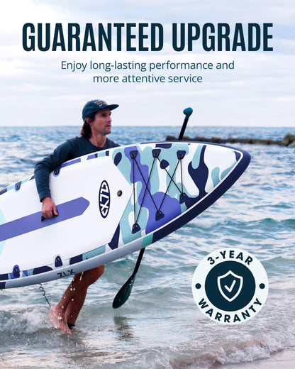 ZLX 11'6" Extra Wide Inflatable Paddle Board, Touring Stand Up Paddleboard, Fast-Tracking SUP for Long-Distance, Stable Center Fin, Portable Backpack & Accessories for Adults, 500lb/3 People/Family