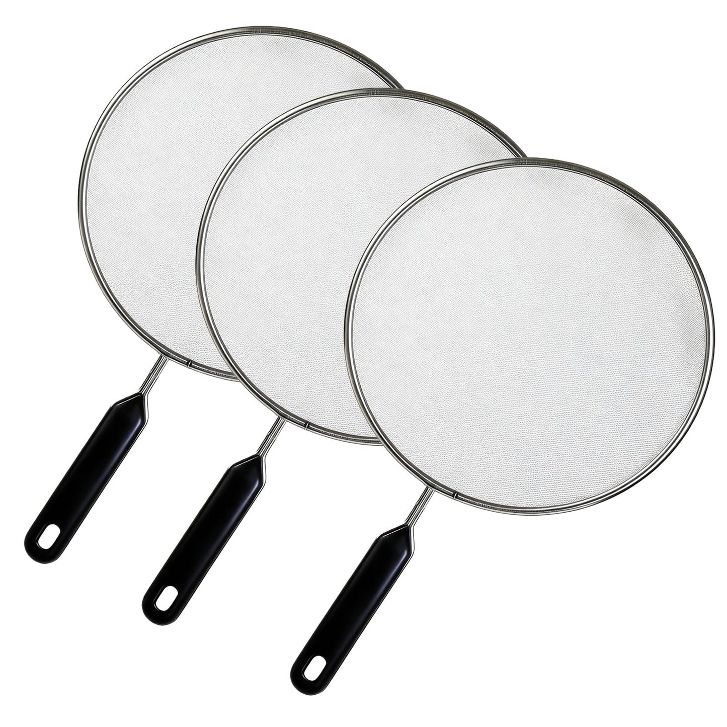 8 Inch Splatter Screen for Frying Pan, Stainless Steel Grease Splatter Guard with Fine Mesh and Heat-Resistant Handle, Kitchen Oil Splash Guard for Cooking and Frying