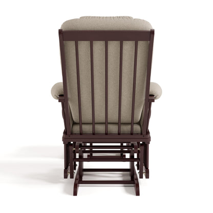 Storkcraft Tuscany Custom Glider and Ottoman with Free Lumbar Pillow (Espresso/Taupe Swirl) - Cleanable Upholstered Comfort Rocking Nursery Chair with Ottoman