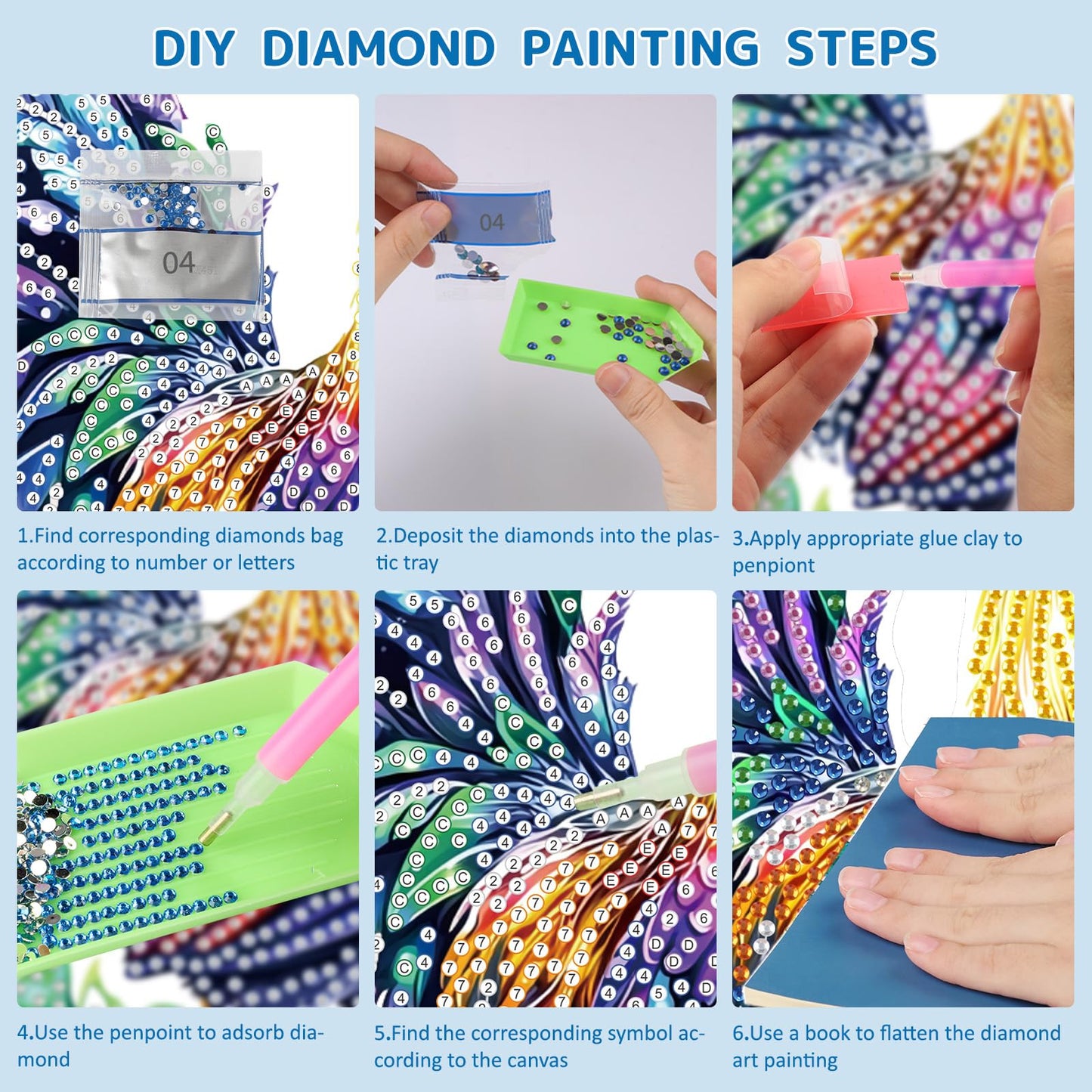SENQAO Chicken Diamond Art Hanging Kit for Adult, Special Shaped Rhinestone, DIY Acrylic 5D Diamond Art Painting Window Pendants Home Garden Wall Hanging Kits Hanging Ornament