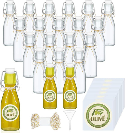 20 Pack Favors(5.07 oz,Clear) Queekay Mini Swing Top Glass Bottles for Vanilla Extract Homemade Olive Oil Bottles