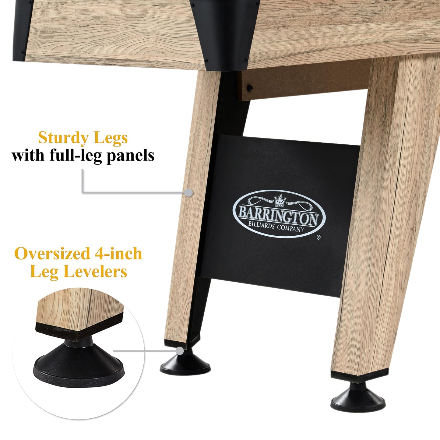 Barrington Billiards 9ft Wentworth Shuffleboard Table with Scratch-Resistant Black Playfield and 8-Puck Set Perfect for Game Rooms