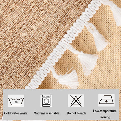24 24 Inch Faux Linen Small Square Tablecloth Flaxen Textured Farmhouse Fabric Table Cloth Heavy Duty Wrinkle Resistant