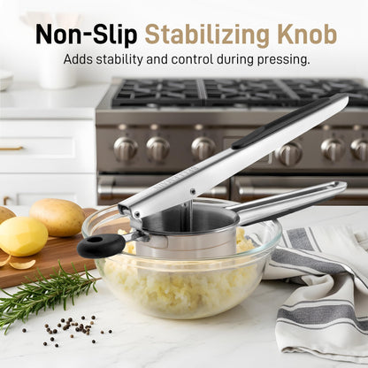 Bellemain Large Potato Ricer 15oz – Heavy Duty Stainless Steel Potato Masher for Smooth Mashed Potatoes, Baby Food & Gnocchi Maker
