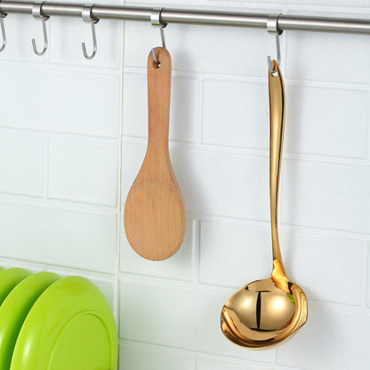 Mafier 4.Oz 18/10 Stainless Steel Kitchen Ladle Cooking Utensils with 11.8-Inch Handle,Heavy Duty Serving Large Soup Spoon,Dishwasher Safe(Gold)
