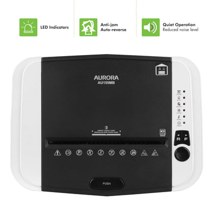 Aurora High Security 150-Sheet Auto Feed Micro-Cut Paper and Credit Card Shredder with 6.3 Gallon Pullout Basket / 60 Minutes/Security Level P-4