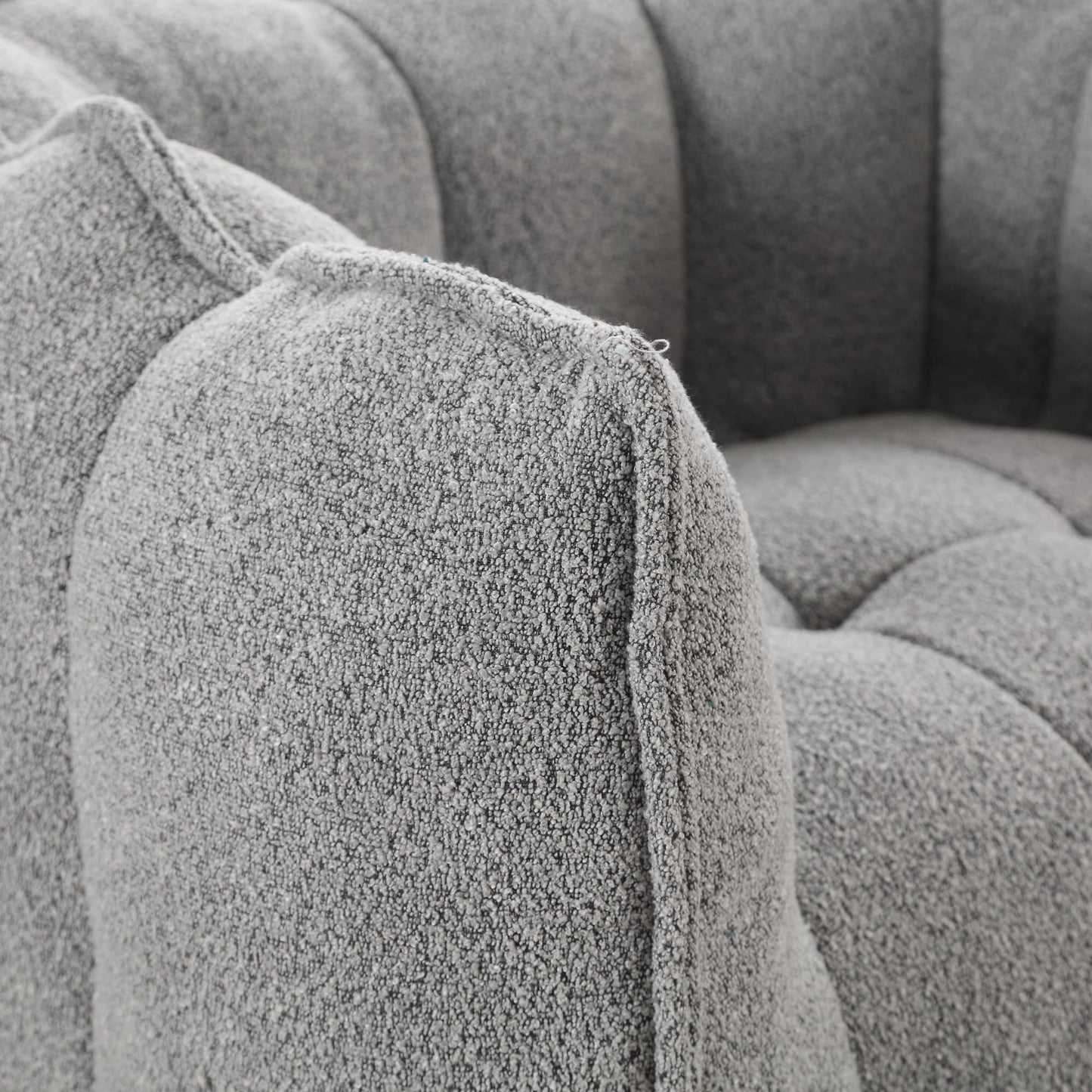 Plush Grey Chenille Bean Bag Chair for Adults | Large Comfy Lounger with Footstool | Ideal for Living Room, Bedroom, Gaming, Reading | 41"x32"x25"