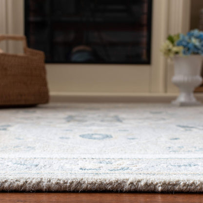 SAFAVIEH Micro-Loop Collection 10' x 14' Light GreyIvory MLP505F Handmade Medallion Premium Wool Living Room Dining Bedroom Area Rug