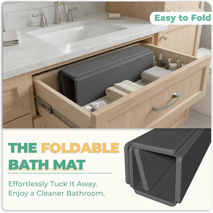 SYIPO Stone Bath Mat - Non-Slip Diatomite Bath Mat, Super Absorbent & Quick Drying | 23.6 x 15.3”, Dark Gray
