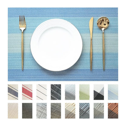 SUMYMERY Placemats Set of 4 Vinyl/Plastic Woven Place Mats for Kitchen Table Indoor/Outdoor Washable Placemat Wipeable Dining Table Mats (Ocean Geode,4)