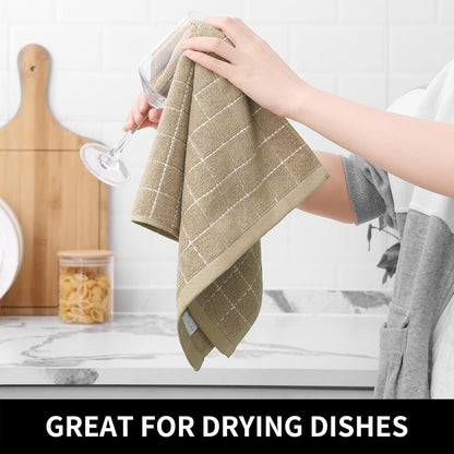 Set, 12 12 13 28 Inches, Set 16 Set, Homaxy Kitchen Towels and Dishcloths x and x of Bulk Cotton Terry Kitchen Towels