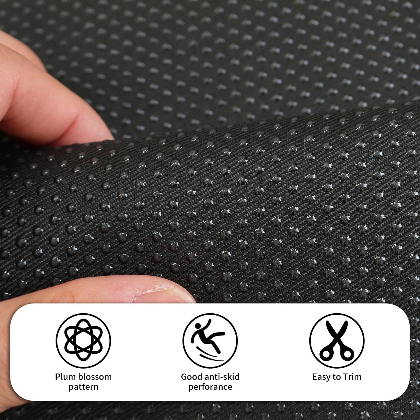60x40 Inches Antislip Cloth, Vinyl Primary Cloth Backing Fabric, Rug Backing Fabric & Rug Making Supplies Tufting Gun Cushion Punch Needle (Black)