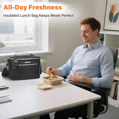 Tirrinia Insulated Lunch Box for Men/Women, Leakproof Lunch Bag for School, Work, Kids, Soft Reusable Cooler