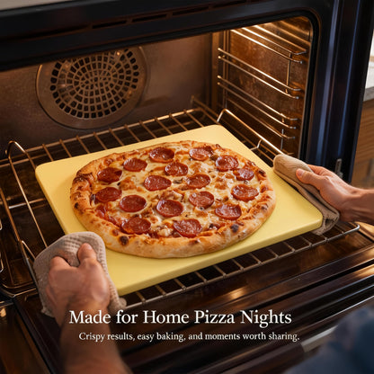LUNVARION Pizza Stone 15×12 Inch Rectangular, Baking Stone for Oven & Grill – Premium Cordierite Heat-Resistant Pizza Baking Stone for Crispy Crust, Pizza, Bread, Baking & BBQ