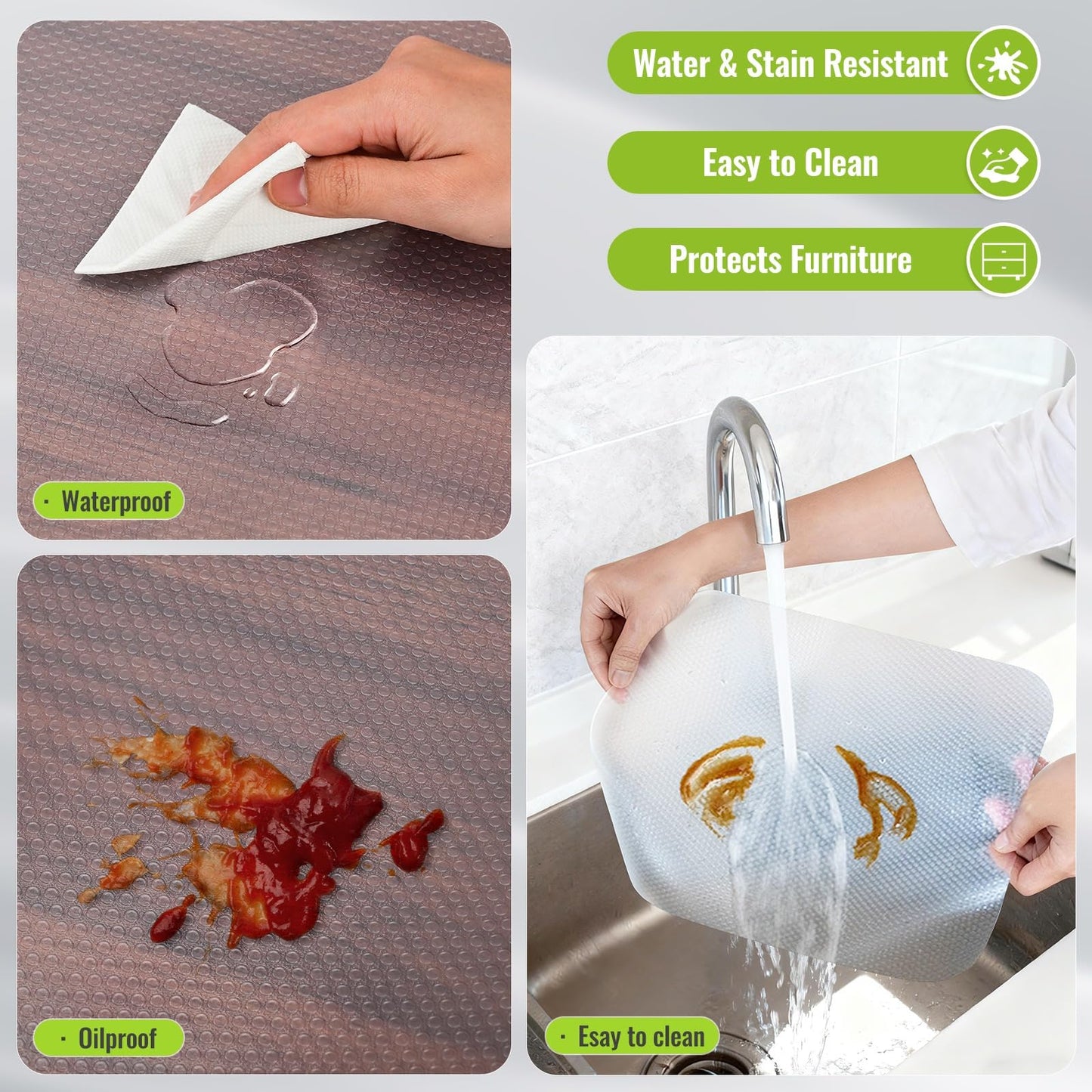 Palantimos Thick Clear Shelf Liner, 17.7" x 236", Heavy-Duty Non-Adhesive EVA Cabinet & Drawer Liner, Waterproof, Oil-Resistant, Easy to Cut for Wire Shelves, Fridge, Kitchen, Pantry