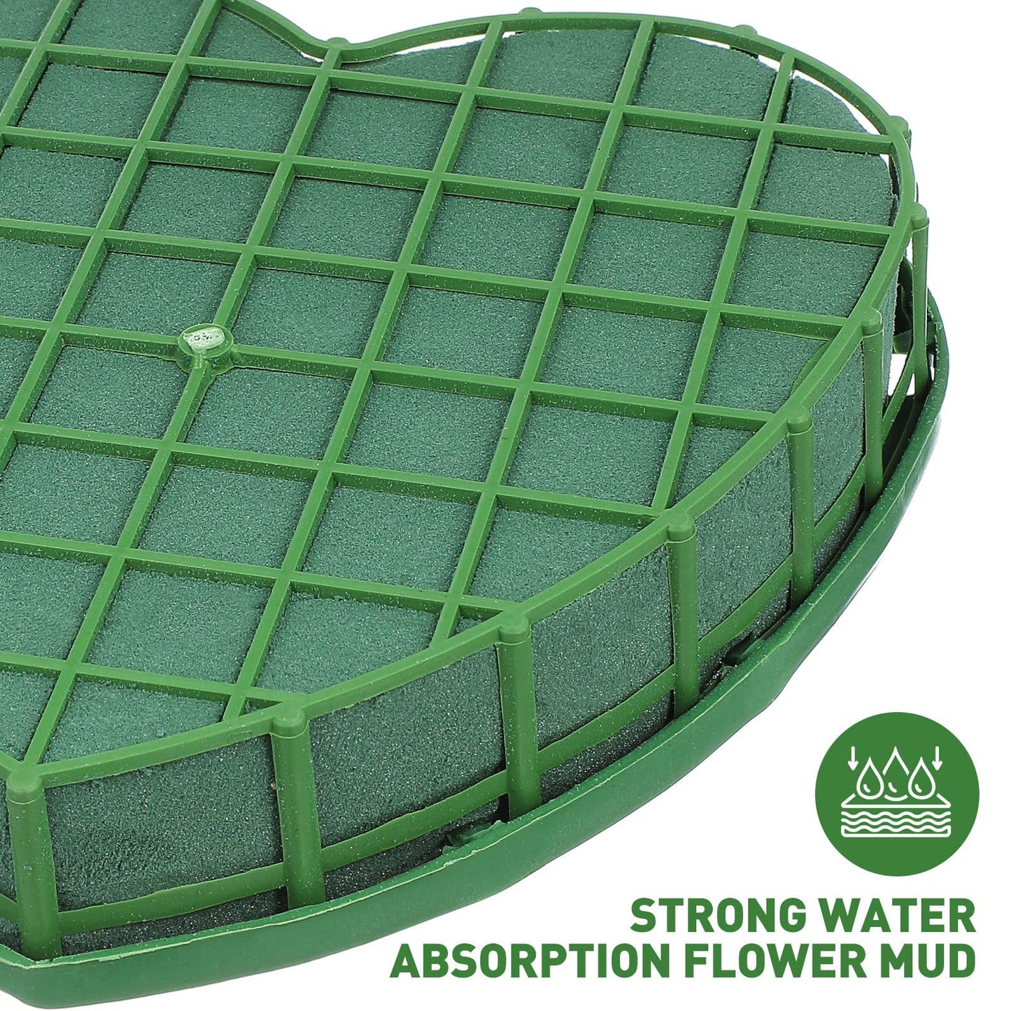 2Pcs Heart Shaped Floral Foam Cage with Suction Cup, Wet Dry for Wedding Car Decoration, Fresh Artificial Flower Arrangement Mud Block Base