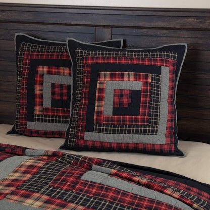 VHC Brands Rustic & Lodge Euro Sham 26x26, Chili Pepper Red Quilted Bedding Accessory