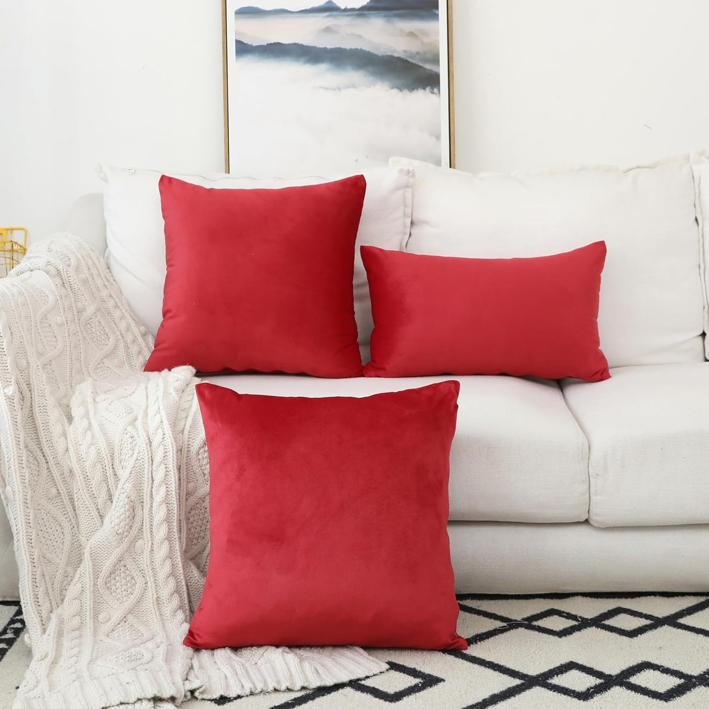 12x20 12 20 Inch (30x50cm), Home Brilliant Pillow Cover Accent Velvet Throw Pillows Rectangle Pillow Cover for Lumbar