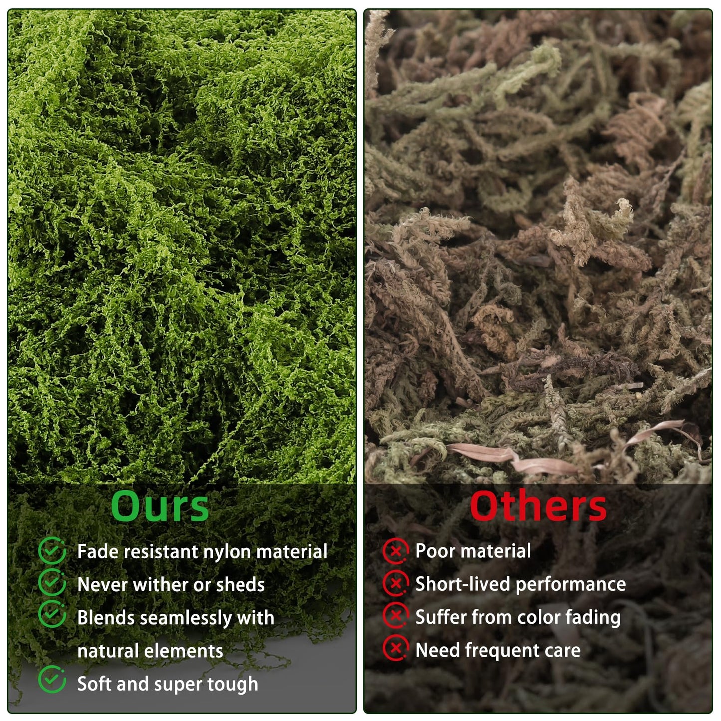 Yomirduy Artificial Moss for Crafts, 10.6OZ Fake Green Moss for Potted Plants, DIY Decorative, Walls,Table Centerpieces Decor Fairy Garden Model Making (300g)