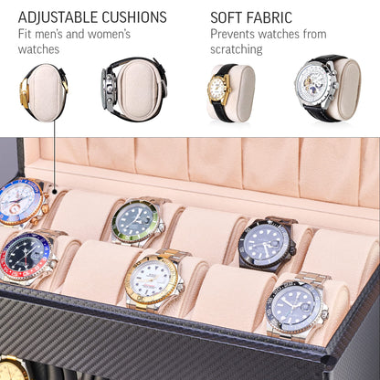 Watch Winder and Storage box for winding 3 Automatic Watches and 12 Watch Storage Space (Black)