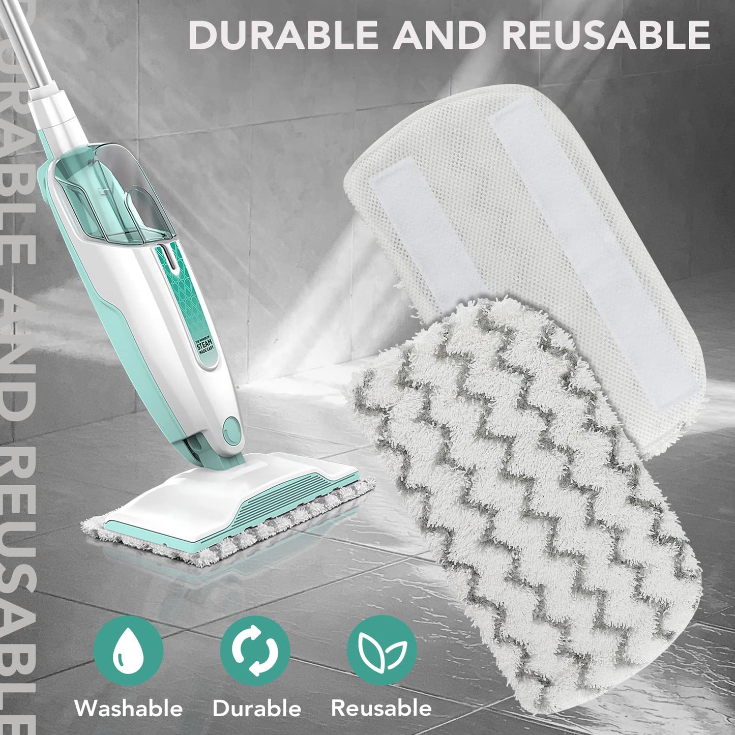 Sgizoku S1000 S2001 Steam Mop Replacement Pads for Shark Steam Mop S1000 S1000A S1000C S1000WM S10001C S1200 & S2001 SteamSpot Steam Mop - Dirt Grip, Washable & Reusable for All Floor Clean - 5Pack
