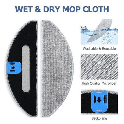 6 Pack Replacement Mop Pads for irobot Roomba Combo i5 & j5 Series i5+ j5+ Robot Vacuum Cleaner Mop Pads Combo Microfiber Cleaning Pads, Replacement Accessories