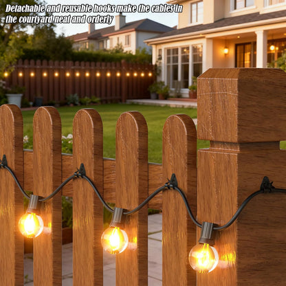 20 Pack Lewufe Outdoor String Lights Clips, Stainless Steel Lights Hanger Hooks for Hanging Christmas Light, Fairy