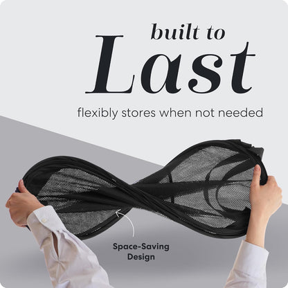 Handy Laundry Collapsible Mesh Pop Up Hamper, Wide Opening with Side Pocket - Sturdy, Foldable Design (Black | 2-Pack)