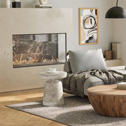 SIMPLIHOME Robbie Accent Table - 16 inch Wide Solid Mango Wood End Table in Distressed White Wash, Boho Contemporary Rustic Side Table for Living Room or Bedroom with Multipurpose Function, Assembled