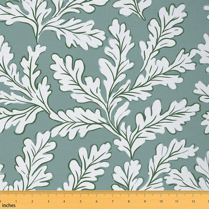 Botanical Leaves Fabric by The Yard,Vibrant Plant Soft Flannel Polyester Fabric,Country Rustic Style No Stretch Fabrics,Green White Crafts & Sewing Supplies DIY Fabrics,3 Yard Bolt,108" L x 59" W