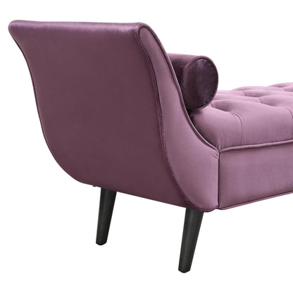 Christopher Knight Home Jolie Modern Velvet Upholstered Ottoman Bench with Pillow, Wooden Bedroom End of Bed Bench, Entryway Ottoman Foot Rest, Living Room Sofa Extra Seat, Purple