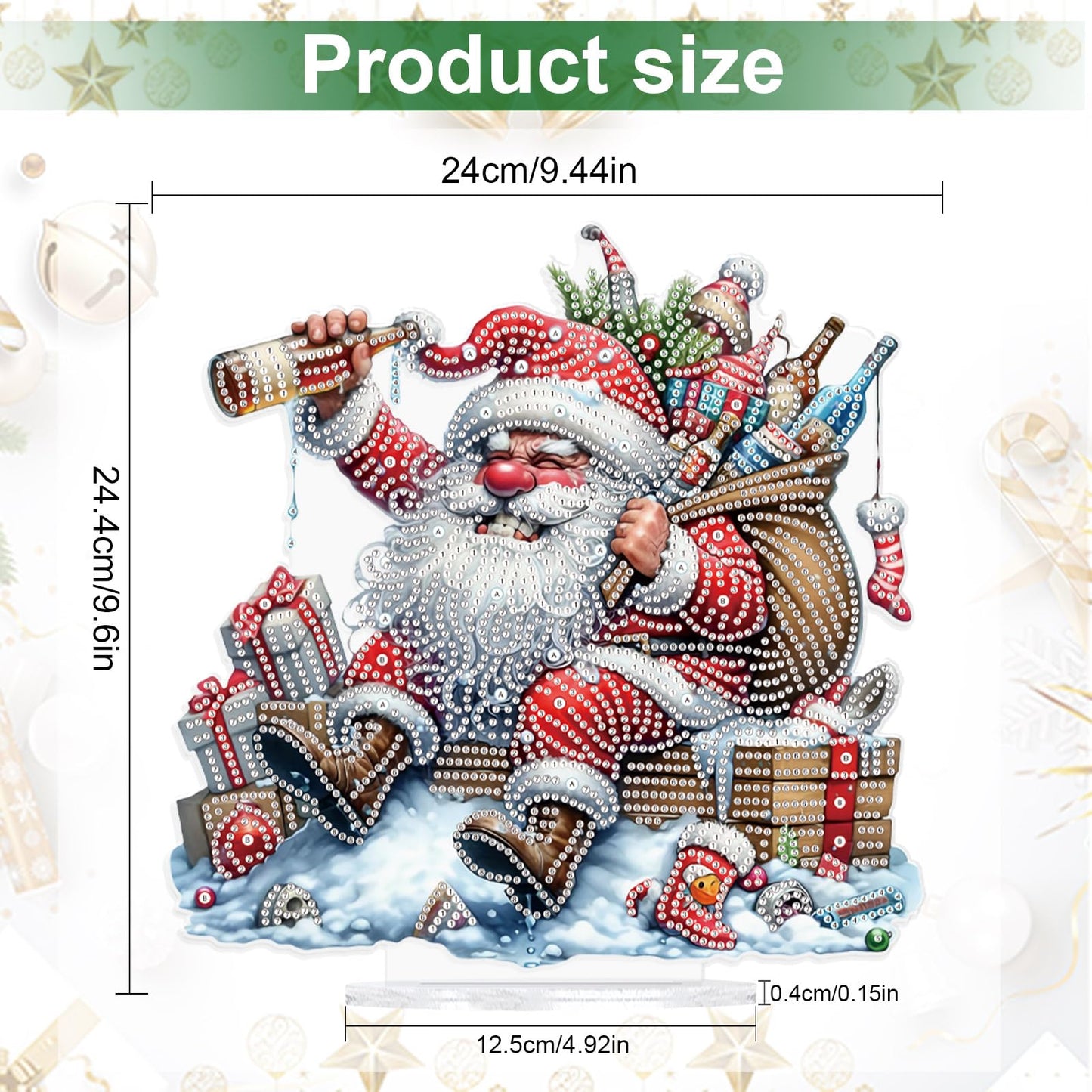 Diamond Painting Kit Christmas Desktop Ornaments, Special Shape Diamond Art Painting Kits Tabletop Ornaments for Adult Beginner, Diamond Art Ornament for Christmas Home Office Decor