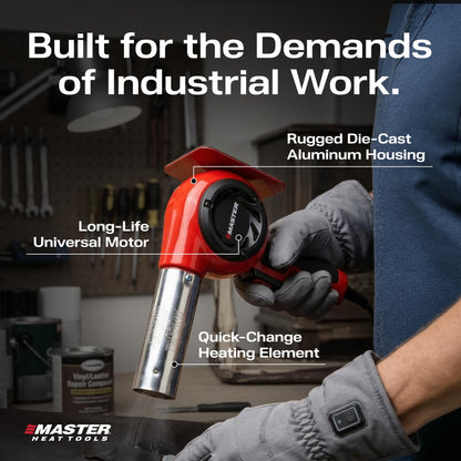 Master Appliance VT-751D Industrial Heat Gun, Quick Change Plug-In Heating Element, Variable Temperature Heat Gun, 130F to 1200F, 120V, 1740W, 14.5 Amps, Engineered In USA