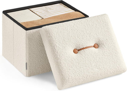 12.2 16.1 12.2 Inches, 286 lb, ULSF094W01 SONGMICS Small Folding Storage Ottoman, Foot Rest Stool, x x Ottoman
