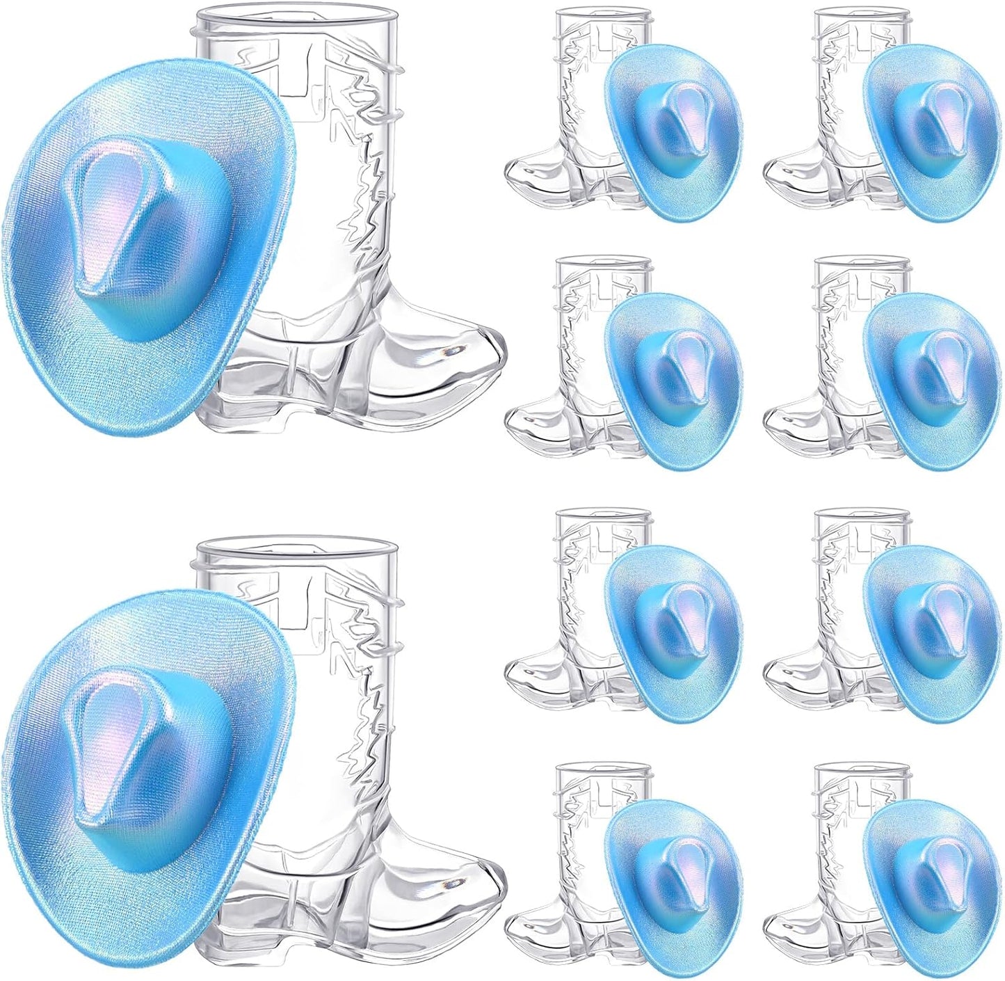 20 Vesici Pcs Mini Cowboy Boot Shot Glasses Western Cowgirl Shot Boot Glasses Hats Space Cowgirl Themed Party Supplies