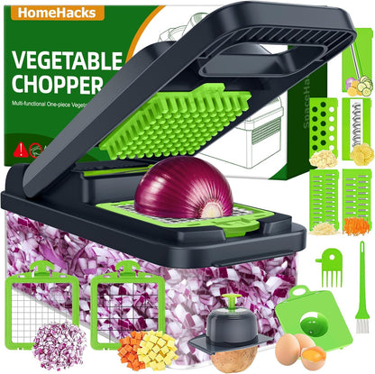12 1 HomeHacks Vegetable Chopper Vegetable Cutter, in Kitchen Gadget, Dicer, Slicer, Onion Cutter, Salad, Cheese Grater
