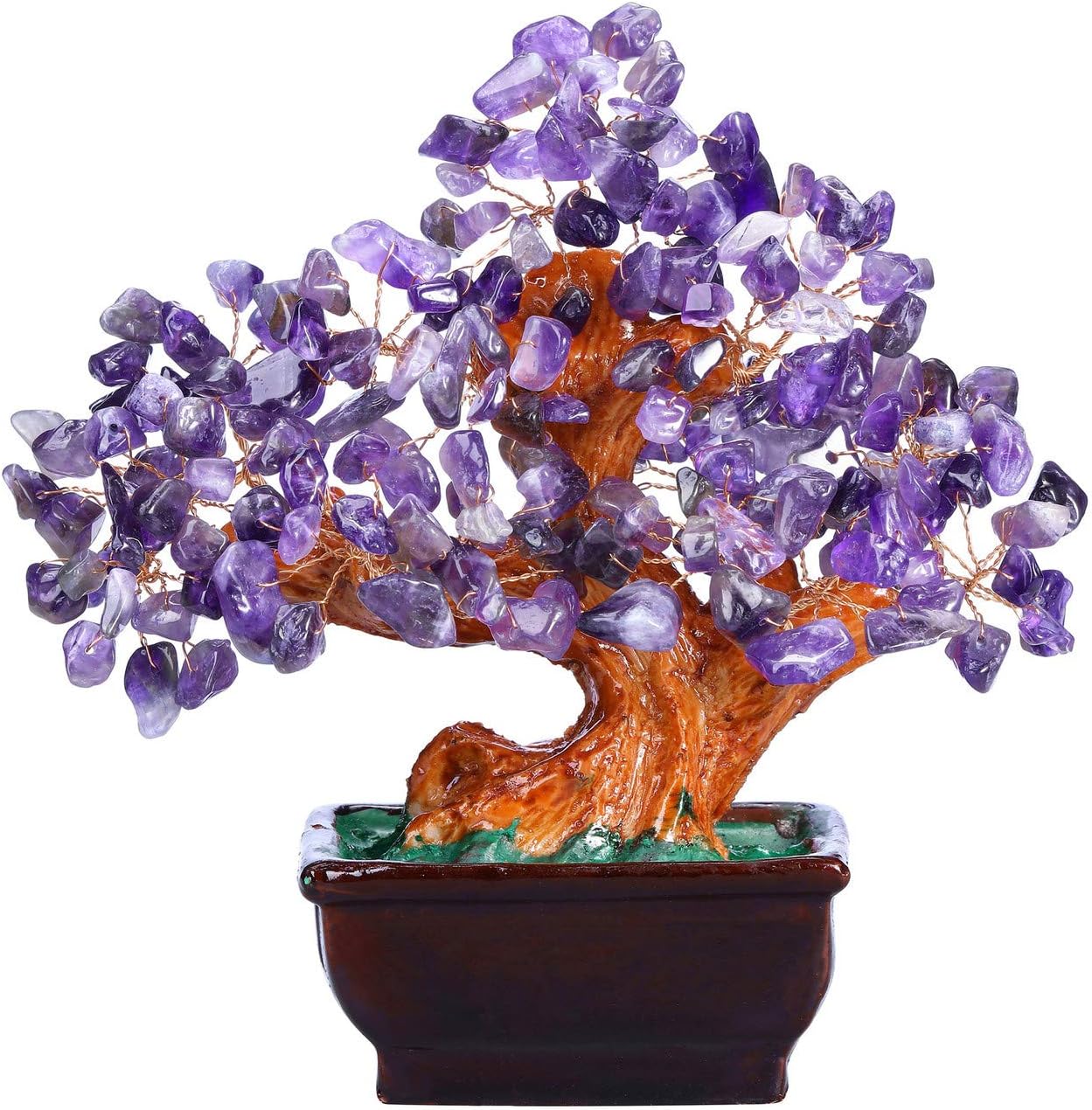MANIFO Amethyst Crystal Tree, Reiki Healing Gemstone Money Tree Feng Shui Crystals Home Office Luck Decoration