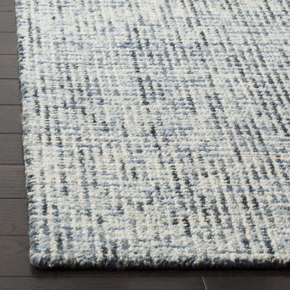 SAFAVIEH Abstract Collection Area Rug - 9' x 12', Blue & Charcoal, Handmade Wool, Ideal for High Traffic Areas in Living Room, Bedroom (ABT468B)