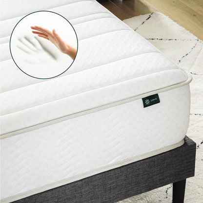 Zinus 6 Inch Foam and Spring Hybrid Mattress [New Version], Twin, Medium Firmness, Durable Support, Certified Safe Foams & Fabric, Mattress in A Box, White