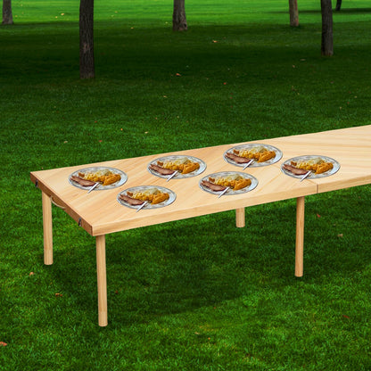 Zupemo 80"x28" Boho Wooden Picnic Table, Portable Outdoor Low Picnic Table with Adjustable Legs 13" & 16" for Floor Seating, Beach, Camping, BBQ, Backyard, 80x28in