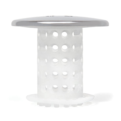 TubShroom Bathtub Drain Protector and Hair Catcher - 2 Pack, Chrome - Fits 1.5" - 1.75" Bathtub and Shower Drains