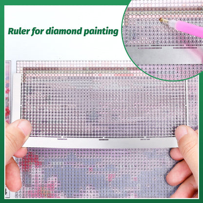 Whaline 3Pcs Stainless Diamond Pasted Drawing Ruler Steel 5D Drawing Mesh Ruler with Fix Tools 240 520 1020 Blank Grids for Full Drill or Partial Drills DIY Art Crafts Diamond Painting Kits
