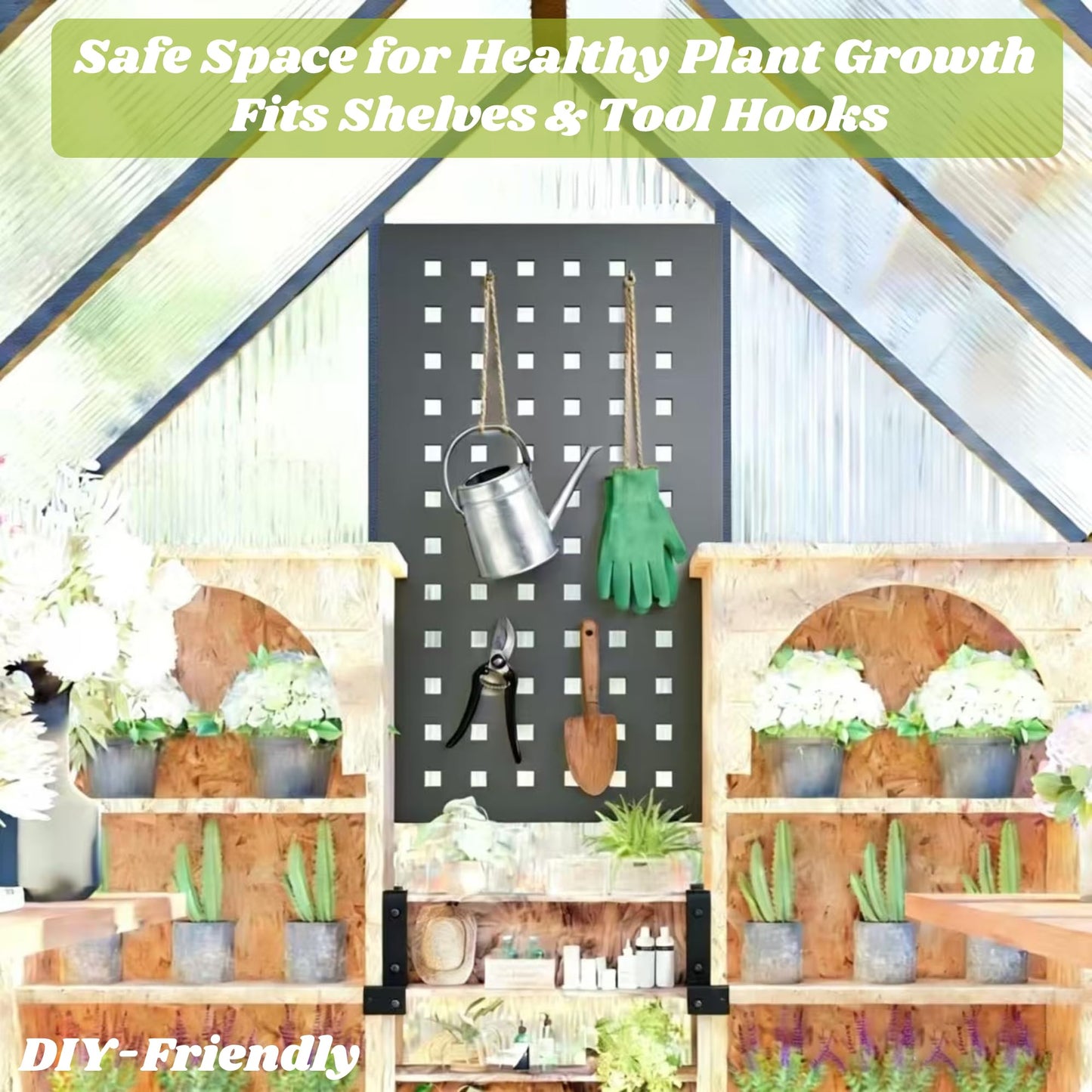 6x8 FT Greenhouse for Outdoors, Walk-in Greenhouse with Quick Setup Structure and Roof Vent, Aluminum Large Green House for Outside, Garden Backyard, Dark Gray