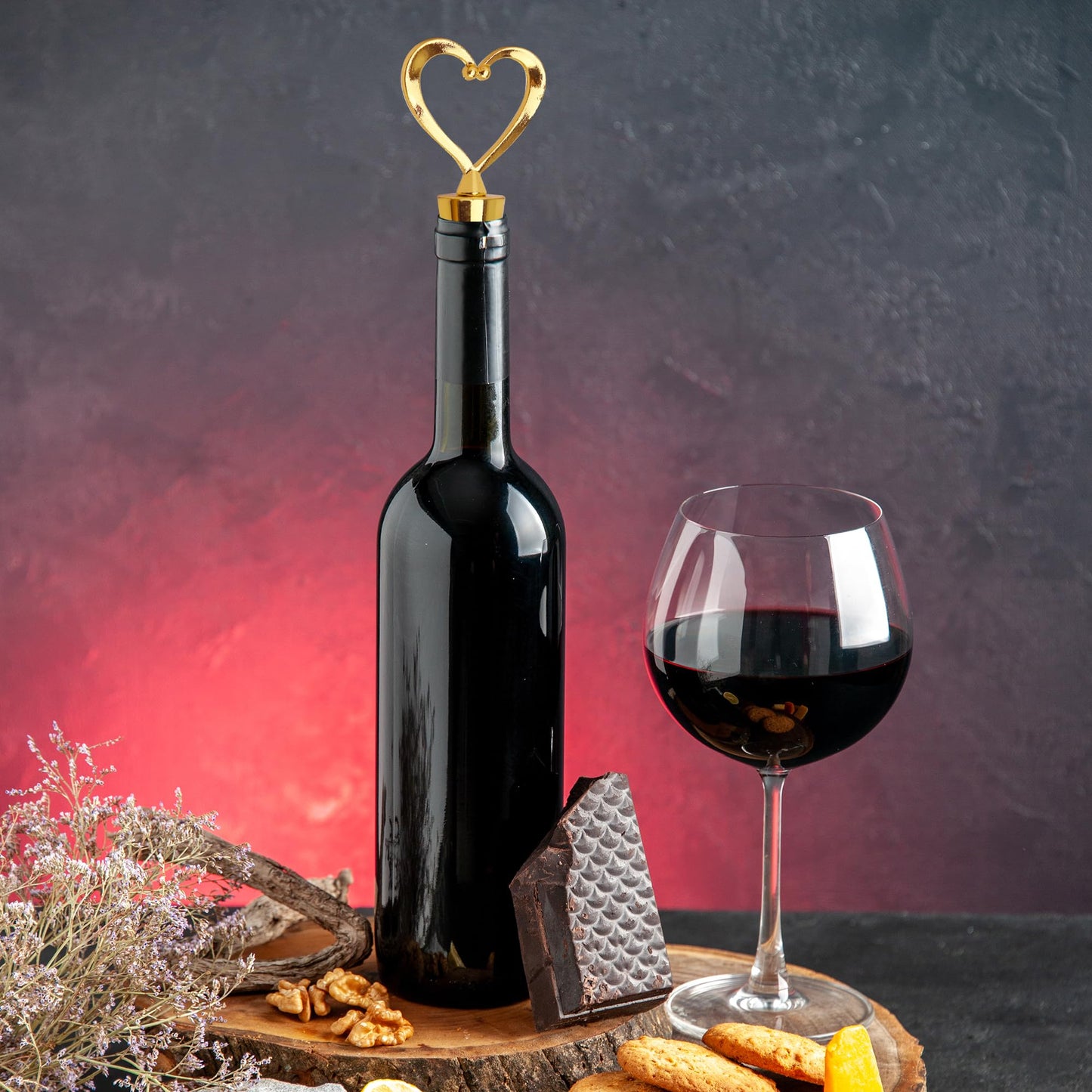 Marsrut (20PCS) Heart-Shaped Bottle Stoppers, 4.1"" Long, For Wine & Beverage in Stainless Steel, Love Elegant Design for Guests (Gold Color), Normal, heart-bottle-stoppers-140324