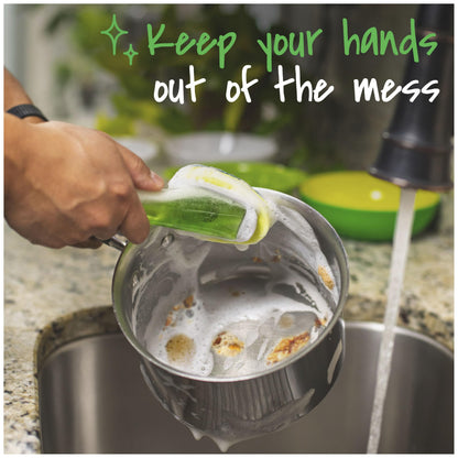 Scotch-Brite Heavy Duty Dishwand Kit, Includes 1 Wand & 7 Refill Pads, Keep Hands Out of the Mess