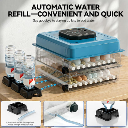 Incubators for Hatching Eggs, 136 Eggs Incubator Digital Poultry Hatcher with Auto Egg Turning, Temp & Humidity Display, 5 Modes, Day Counter & Egg Candler for Chicken/Duck/Goose/Quail