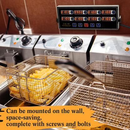 Relaxweex 1 Pack Commercial 8 Channel Digital Kitchen Timer, Multi-Countdown Timer with Loud Alarm & Large LCD Display, Wall Mount or Countertop for Restaurant, Fry Station, Baking & Lab Use