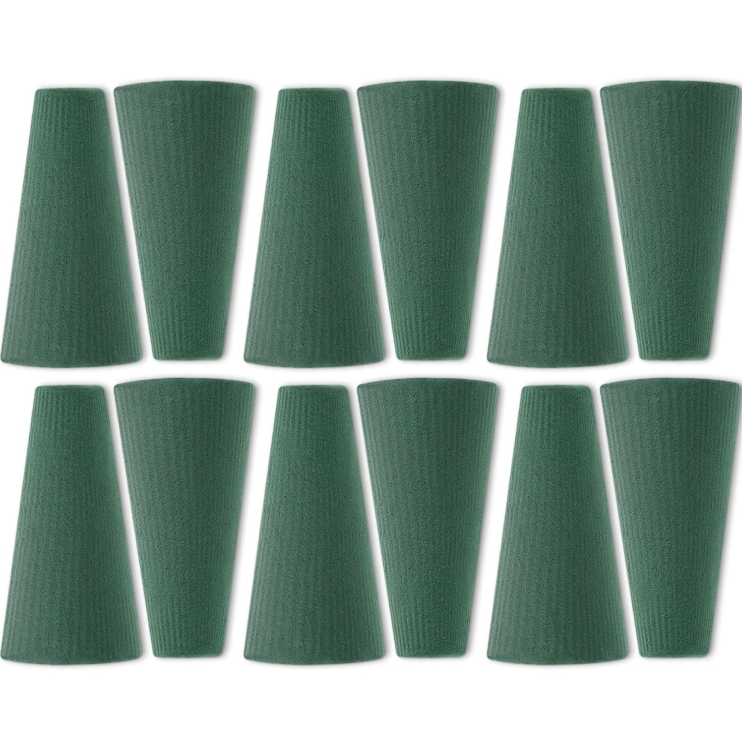 Shihanee 12 Pcs Floral Foam Cones for Artificial & Fresh Flowers, 4.72 x 2.8 Inch Wet & Dry Green Foam Blocks for Cemetery Vase Inserts, Wedding Centerpieces, and DIY Flower Arrangement Supplies