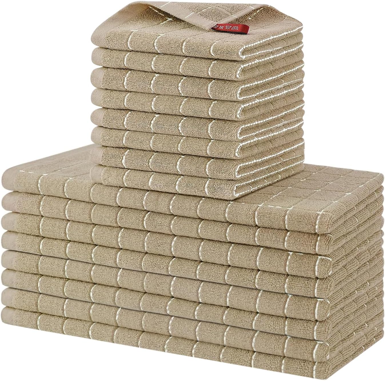 Set, 12 12 13 28 Inches, Set 16 Set, Homaxy Kitchen Towels and Dishcloths x and x of Bulk Cotton Terry Kitchen Towels