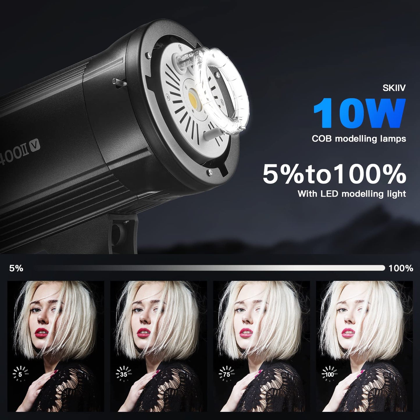 Godox SK400IIV 800W Professional Studio Strobe Flash 2Pack Kit 5700±200K with Standard Reflector,BD-04,Softbox,Umbrella,Light Stand,for Photography 2.4G Wireless X System Bowens Mount